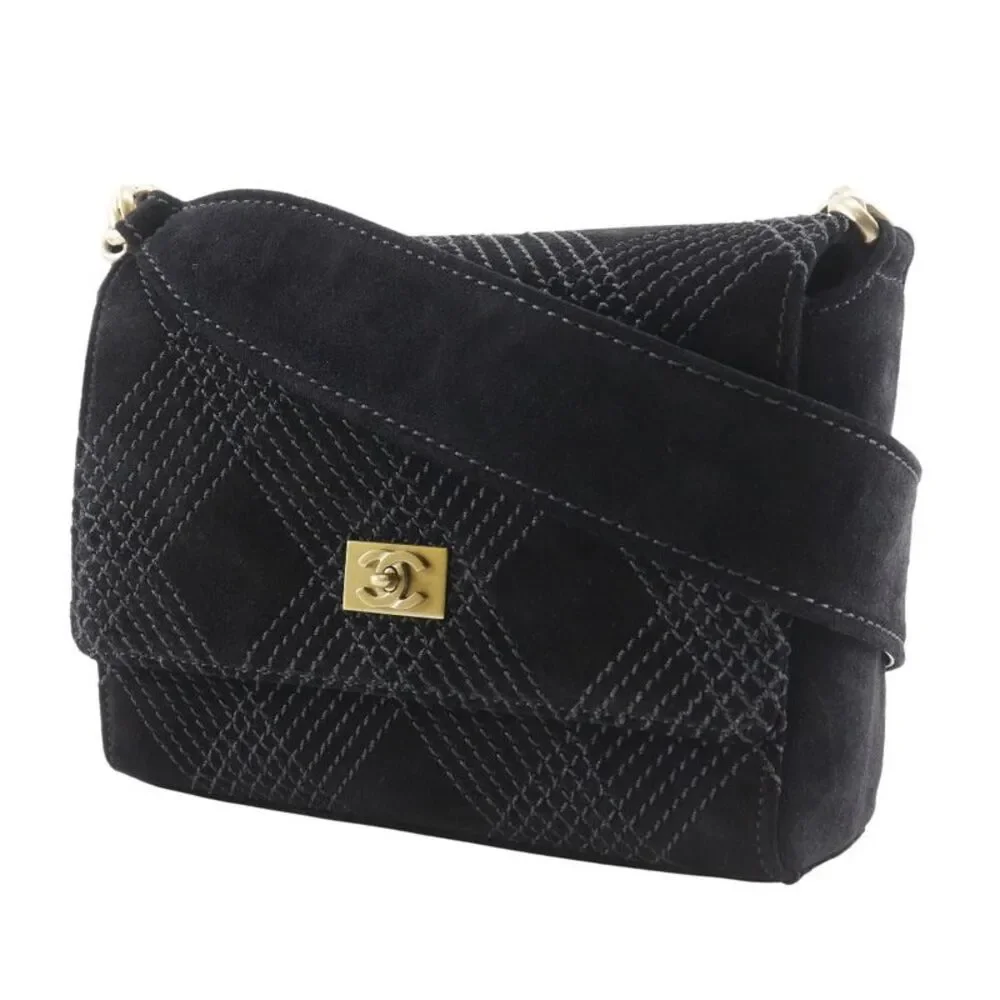 Chanel Wild Stitch Suede Shoulder Bag